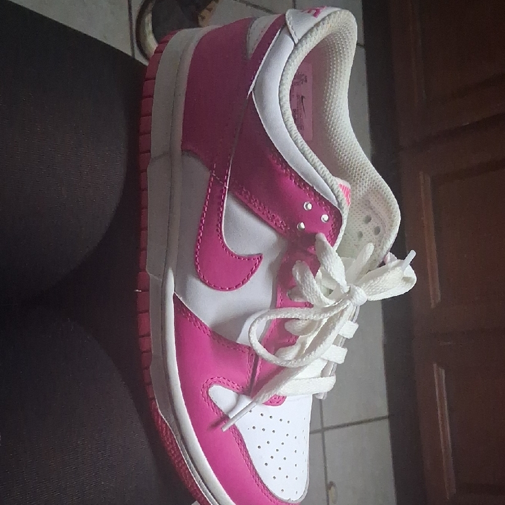 Women's Pink and White Sneakers
